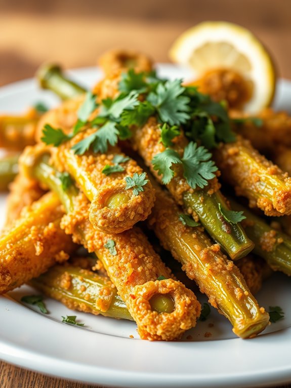 crispy flavored okra dish