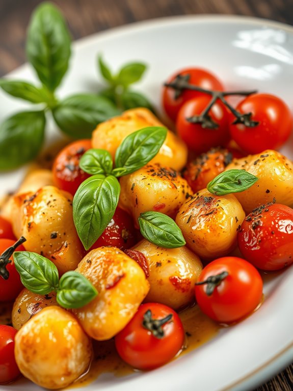 crispy gnocchi with tomatoes