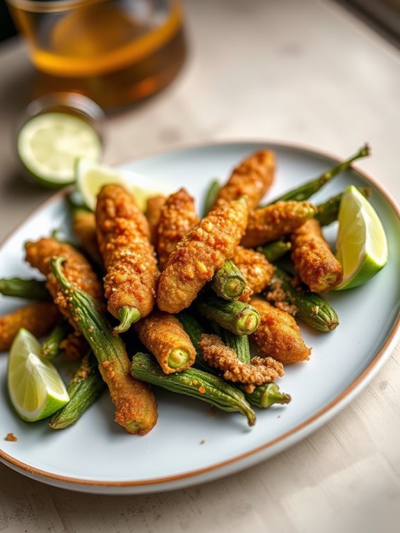 crispy okra with lime