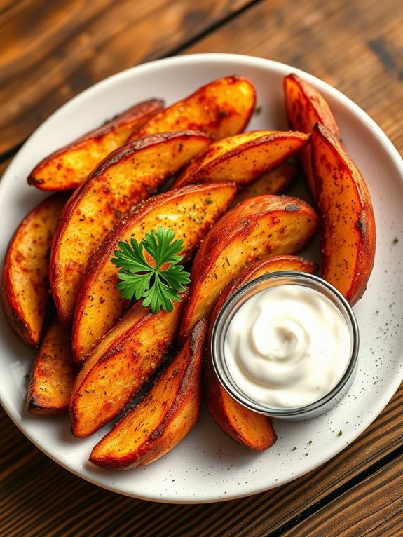 crispy seasoned potato wedges