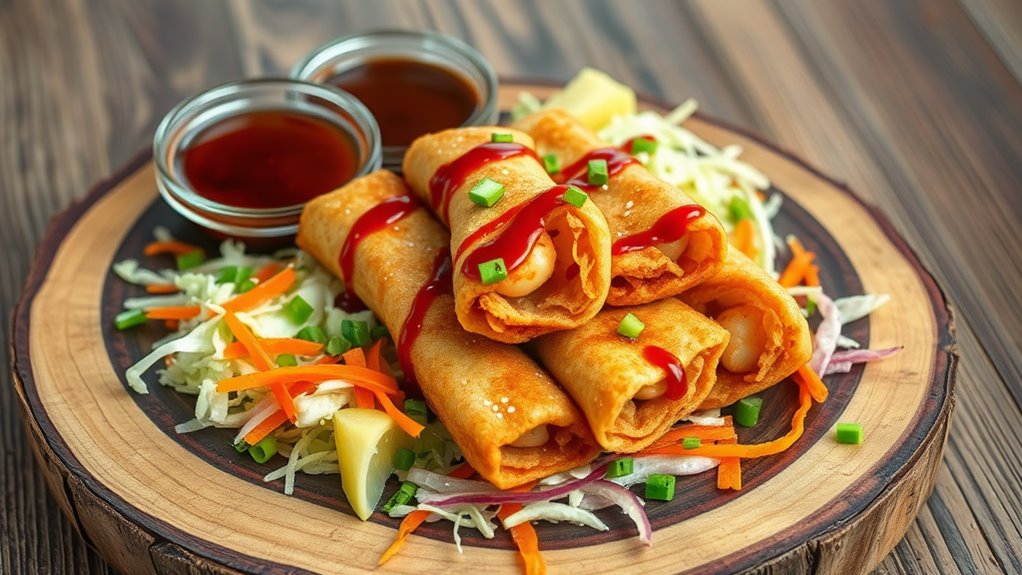 crispy smoky bbq egg rolls