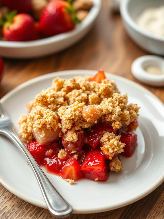 crispy strawberry rhubarb dessert