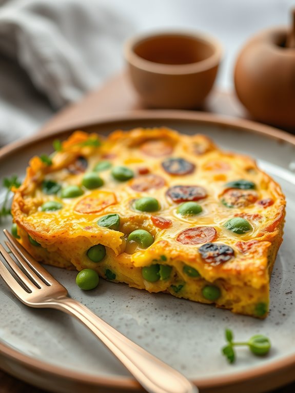 curried potato pea frittata