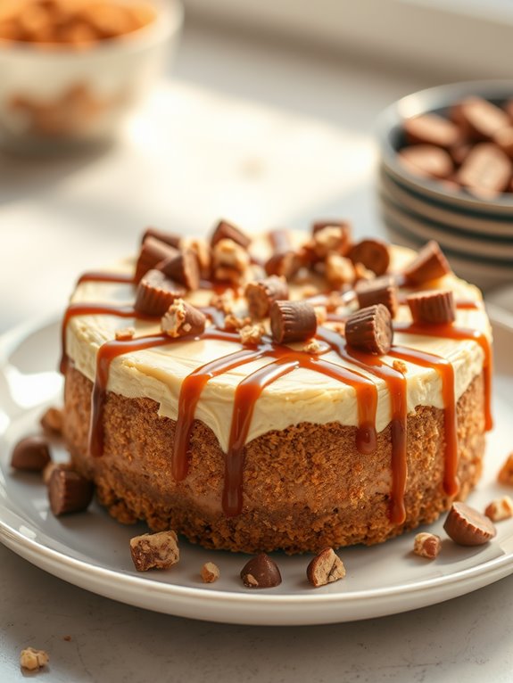 decadent snickers cheesecake dessert