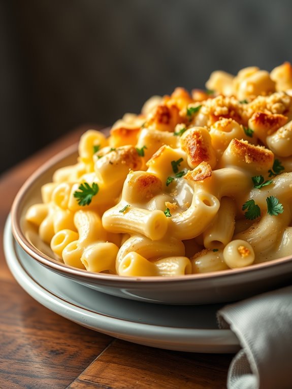 decadent three cheese pasta dish