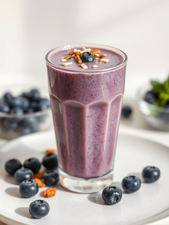 delicious blueberry almond smoothie