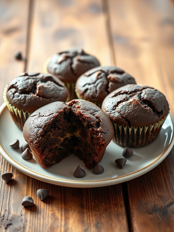 delicious chocolate zucchini muffins