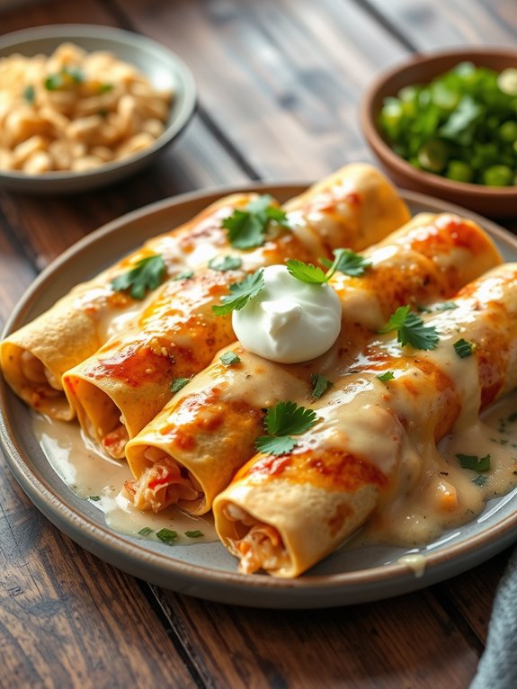 delicious creamy chicken enchiladas