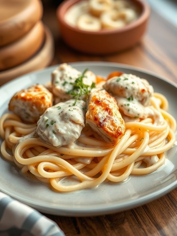 delicious creamy chicken pasta