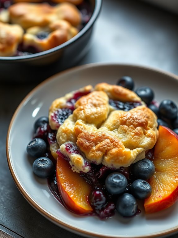 delicious fruit cobbler dessert