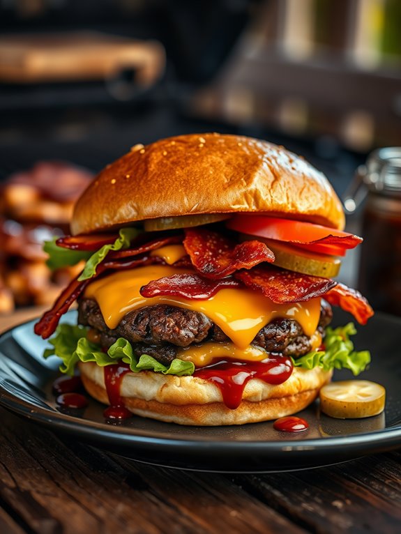 delicious grilled bacon burger