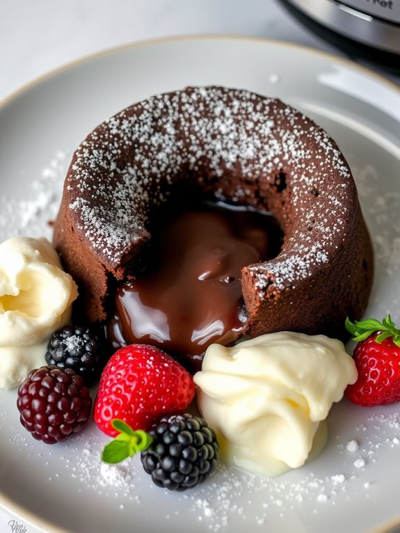 delicious molten chocolate dessert