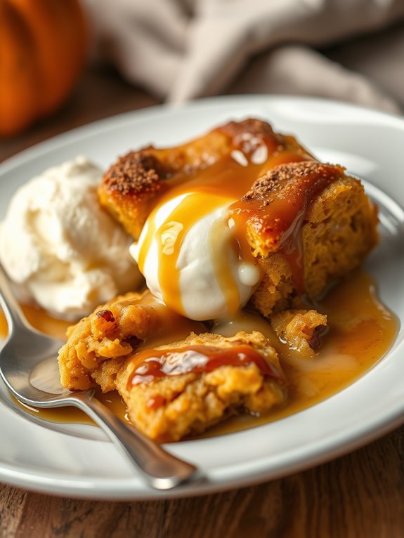 delicious pumpkin bread pudding