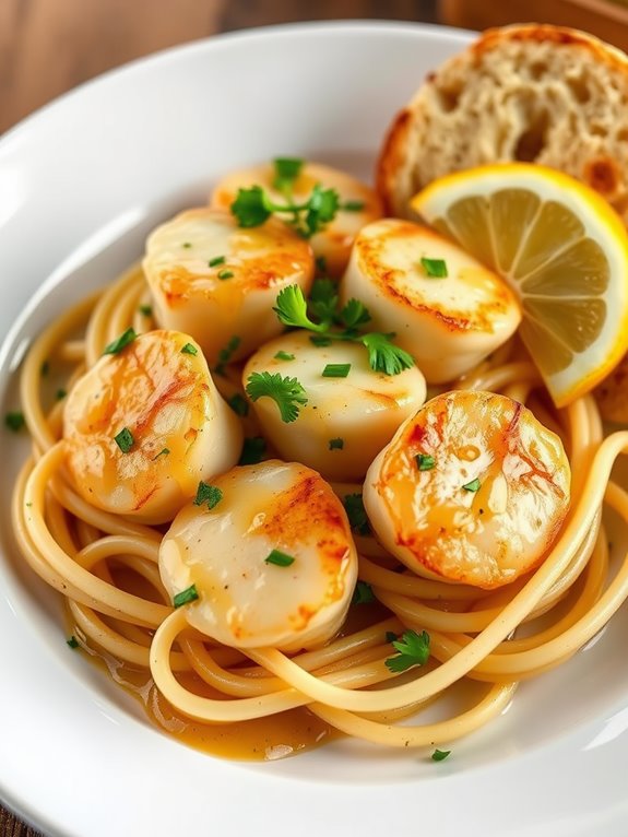 delicious scallops in sauce