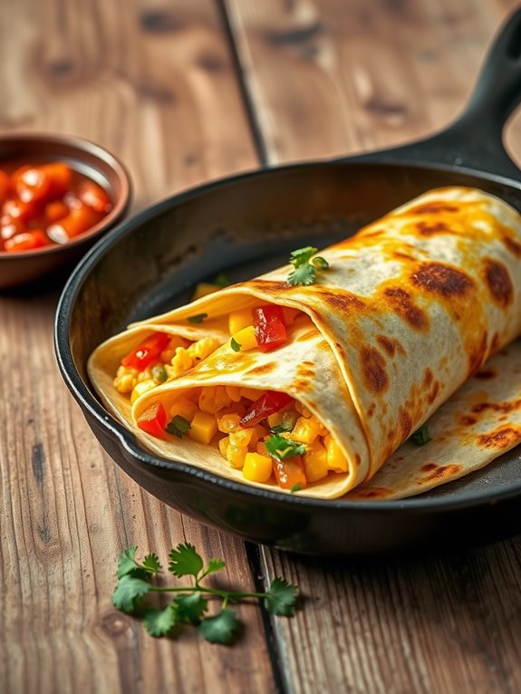 delicious skillet breakfast burritos