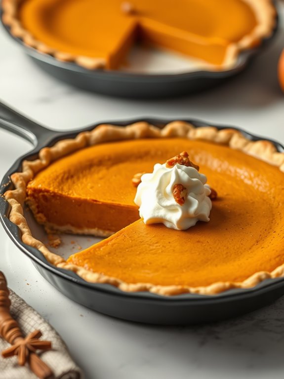 delicious skillet pumpkin pie