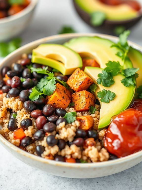 delicious vegetarian burrito bowls