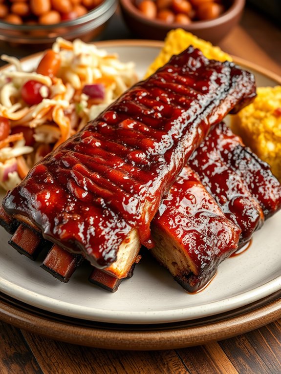 deliciously glazed pork ribs