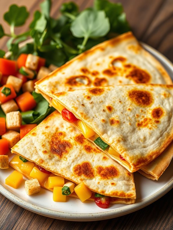 egg and veggie quesadilla