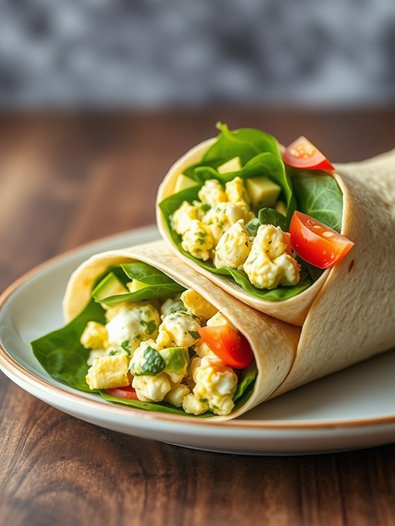 egg salad spinach wrap