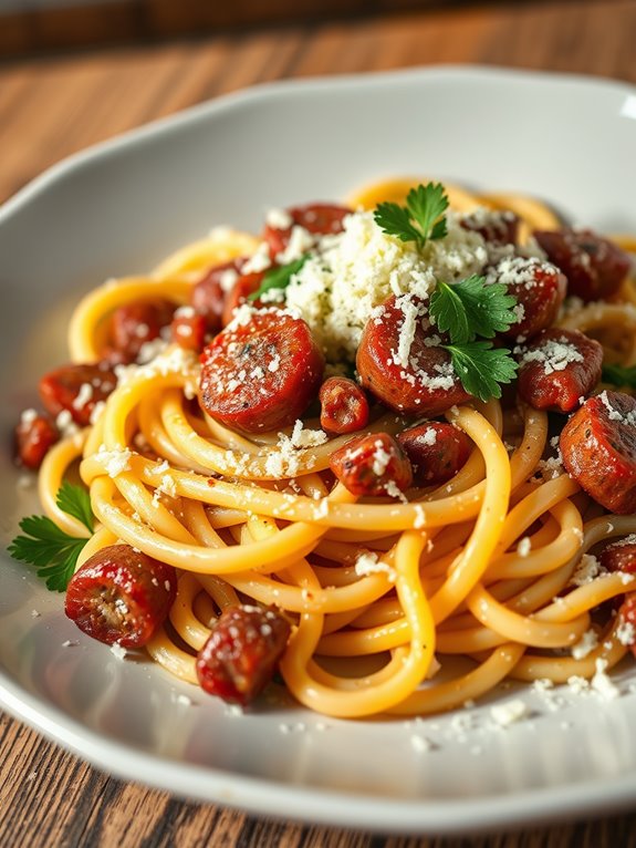 fennel infused sausage pasta dish