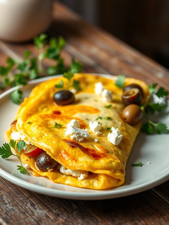 feta and olive omelet