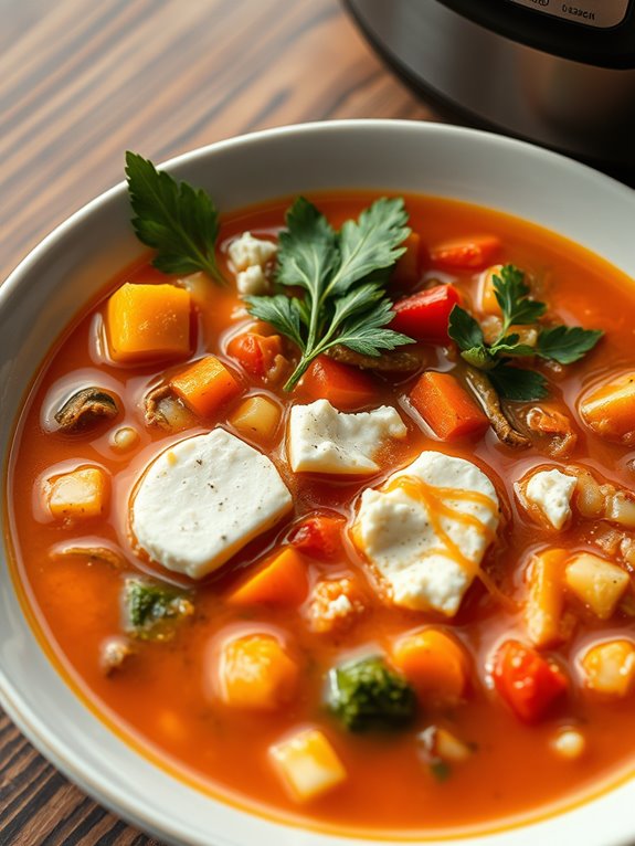 feta and vegetable soup