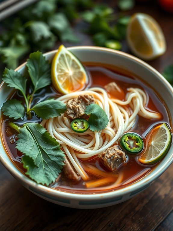 flavorful bone broth pho