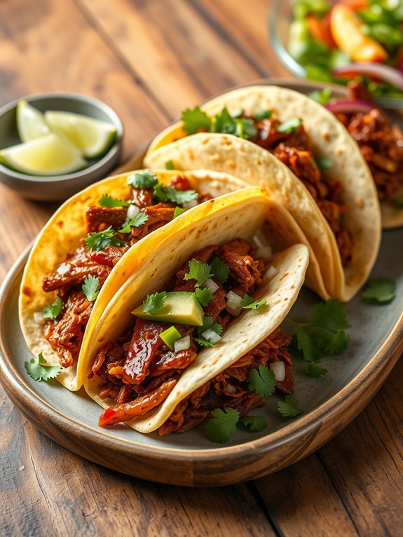 flavorful pork filled tortillas