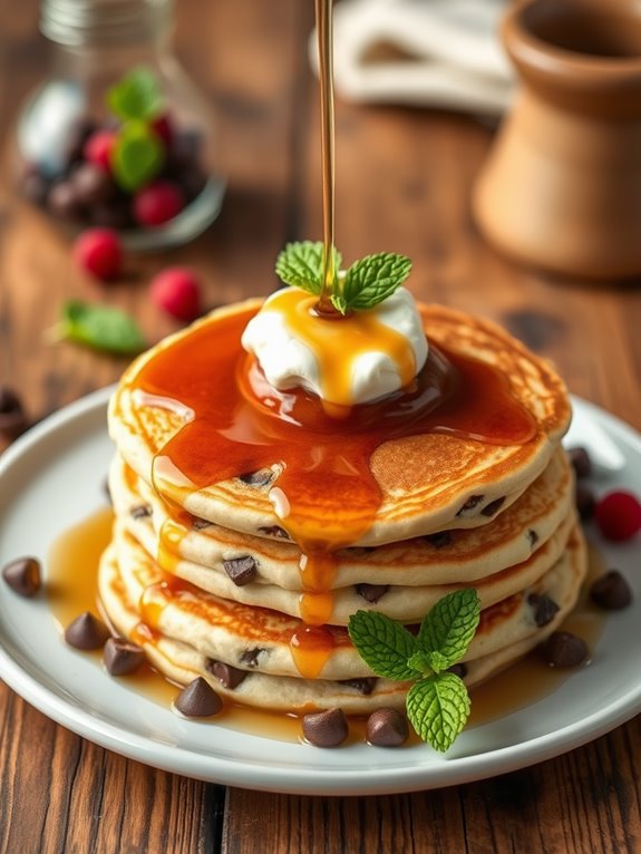 fluffy chocolate chip pancakes