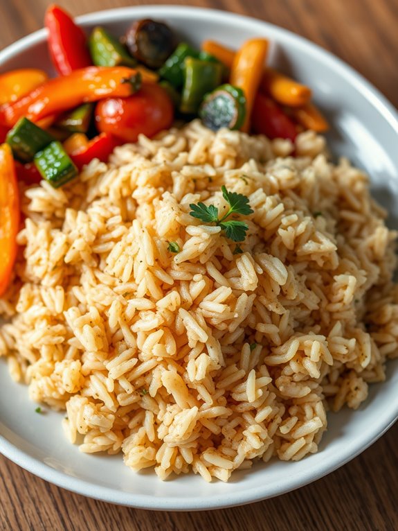 fluffy cooked brown rice