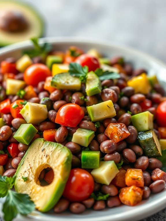 fresh avocado bean salad