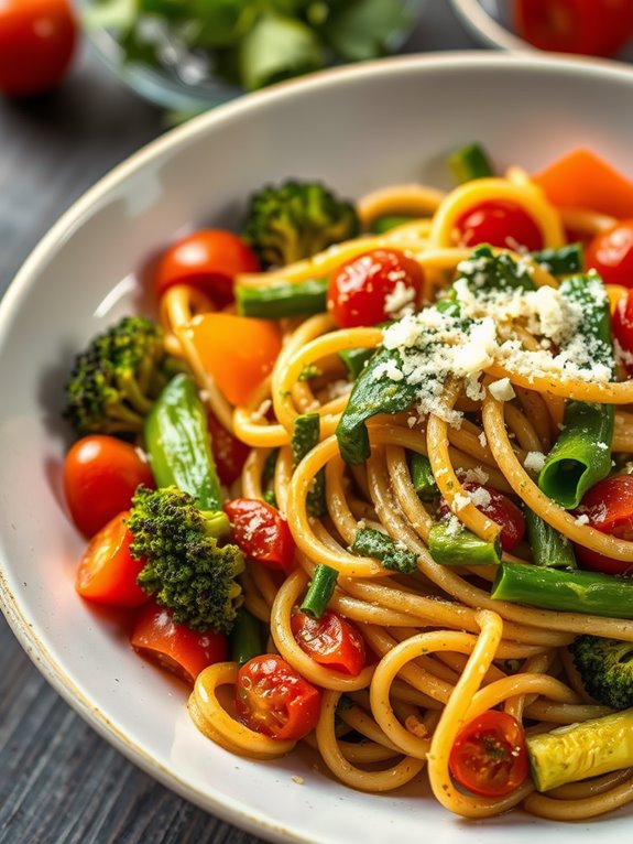 fresh pasta with vegetables