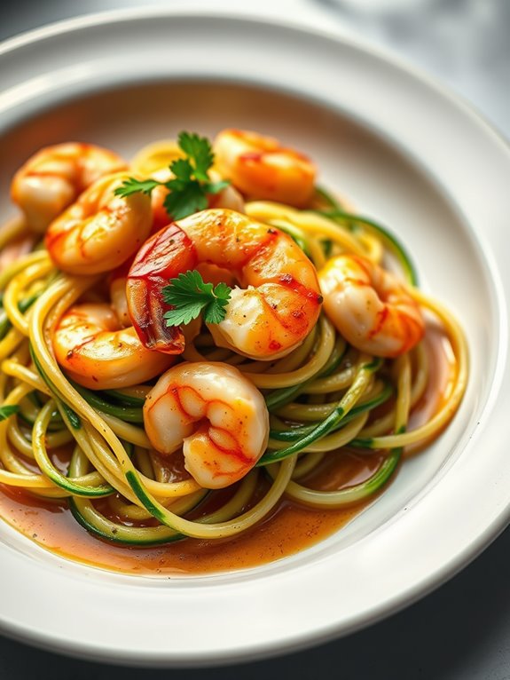 garlic butter shrimp zucchini