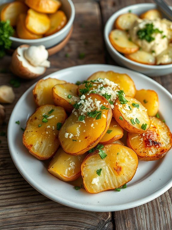 garlic butter smashed potatoes