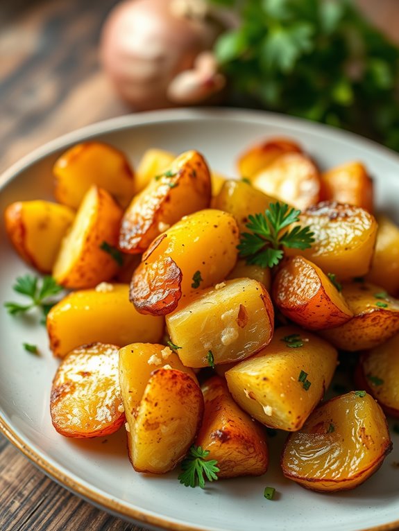 garlic herb flavored potatoes