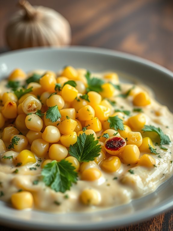 garlic infused corn salad