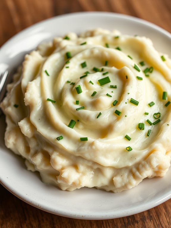 garlic infused mashed cauliflower dish