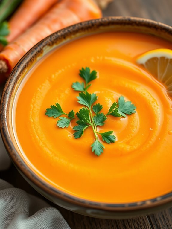 ginger infused carrot detox soup