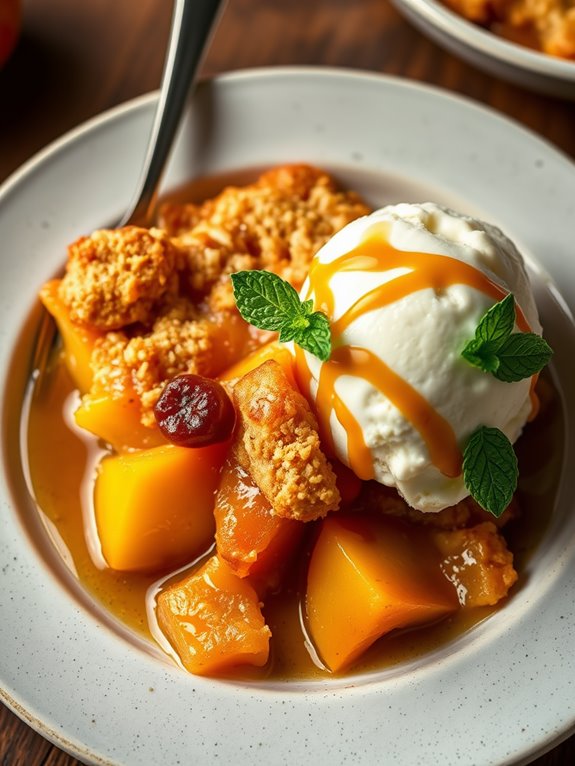 ginger infused peach dessert