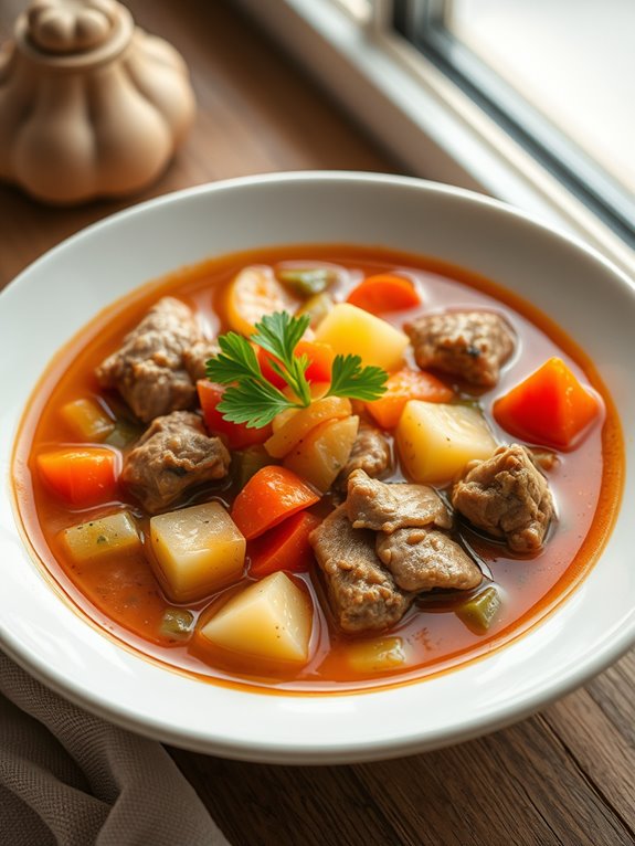 gizzard soup with vegetables