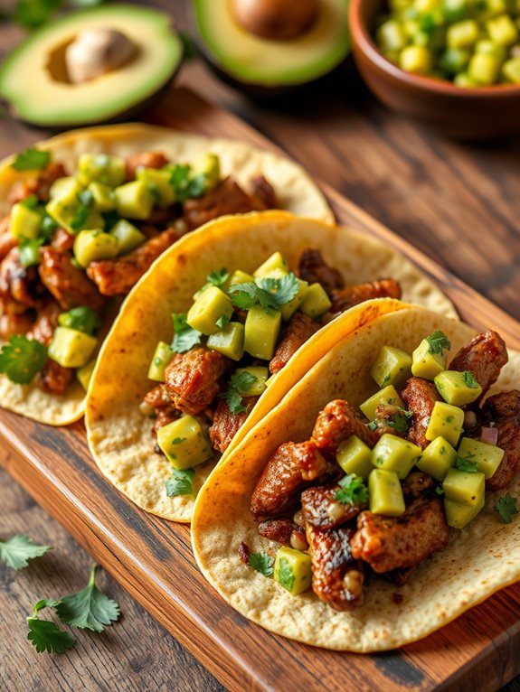 gizzard tacos with salsa