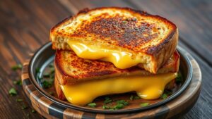 gooey two cheese grilled cheese