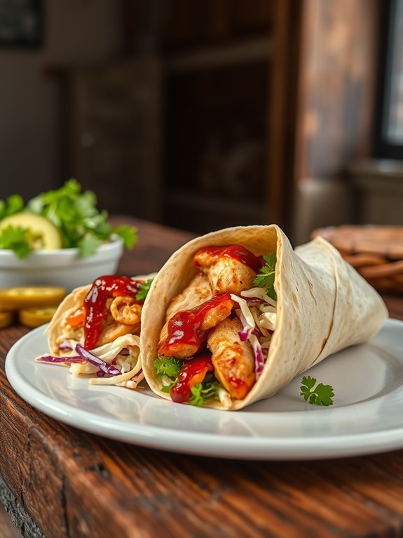 grilled chicken coleslaw wrap