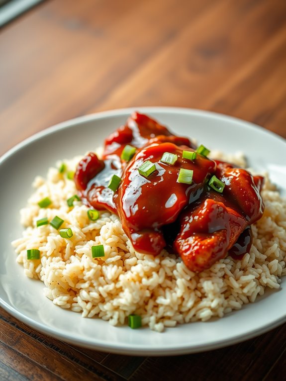 grilled chicken served with rice