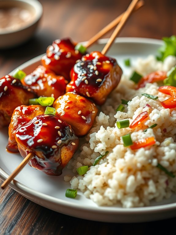 grilled chicken teriyaki skewers