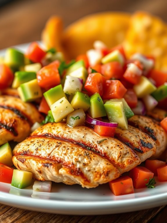 grilled chicken with avocado