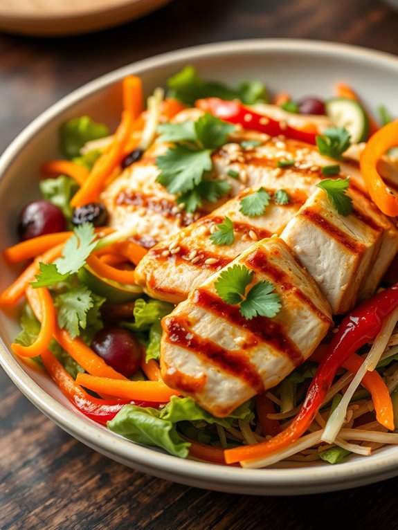 grilled chicken with salad