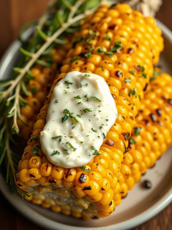 grilled corn with herb butter