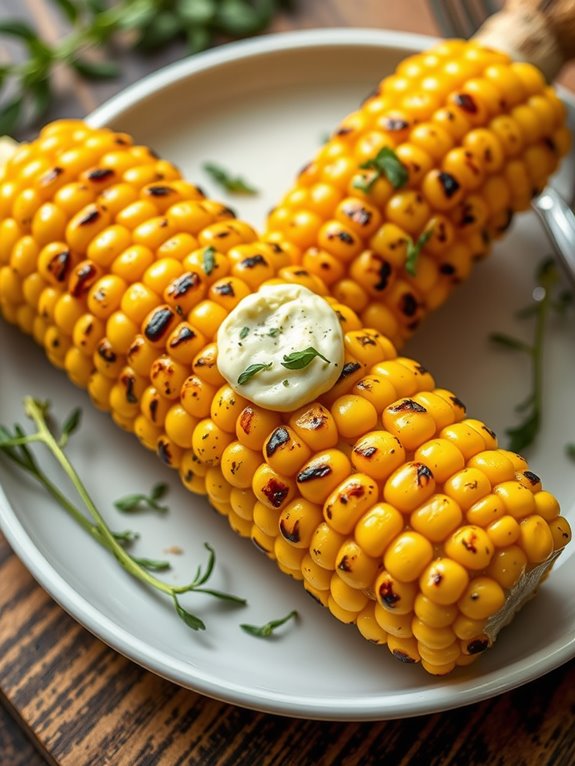 grilled corn with herb butter